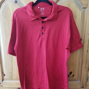 Adidas Climacool Golf Polo Shirt Mens Size L Red 3 Black Stripes Short Sleeve